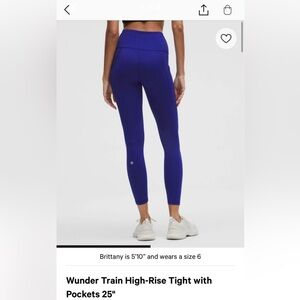 Lululemon Wunder Train High Rise 25” Deep Blue Leggings